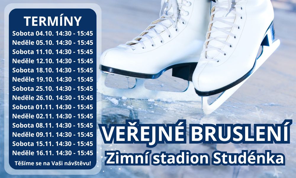Veřejné bruslení každou sobotu a neděli od 14:30!