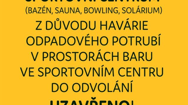 Havarijní oprava ve Sportovním centru