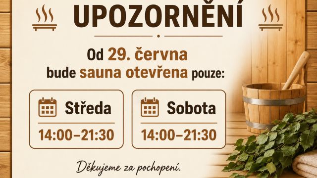 Prázdninová otevírací doba sauny