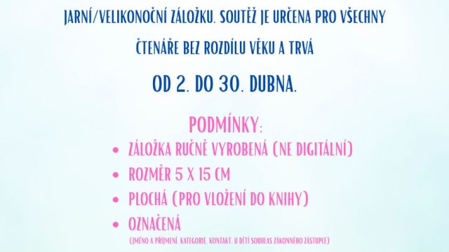 Soutěž o nejhezčí jarní/velikonoční záložku